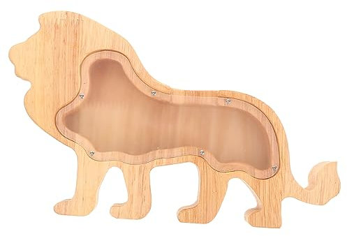 UPKOCH Holz Money Box Tierform Spardose Für Erwachsene Münzsammler Durchsichtiger Spartopf Aus Acryl Und Holz Bankbehälter Zum Geldsparen