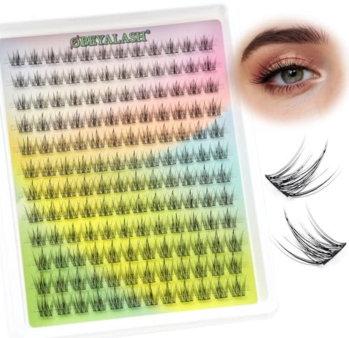 Obeyalash Extension Cils Faux Cils Naturel 144PCS Extension de Cils C Curl Faux Cils Individuel 10-13mm Extension Cils Naturel Cluster Lashes Clusters Cils Individuels