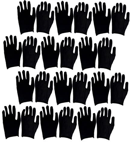 Hohopeti 12 Paar Schwarze Baumwollhandschuhe Arbeitshandschuhe Dünn Größe l Arbeitsschutz Bequeme Sicherheitshandschuhe Vielseitig Für Garten Und Handwerk