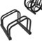 FIVMEN Fahrradständer für 2 Fahrräder Fahrradhalter Aufstellständer Boden und Wand Montage 37cm Radabstand Verzinken Mehrfachständer für 30-65mm Reifenbreite Mountainbike Rennrad MTB, Schwarz