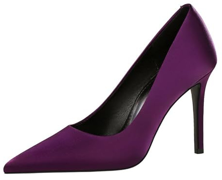 Mujer Zapatos de Tacón 10 CM Morado Sexy Stilettos con Punta Aguda para la Noche Elegantes-Numeric_38