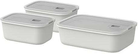 Mepal - Frischhaltdosen EasyClip - 2x 700 + 1500 ml - Nordic white | set 3-teilig - Mit Deckel & Schiebeverschluss - Geeignet für Mikrowelle, Dampfgarer, Kühl- und Gefrierschrank - Luftdicht