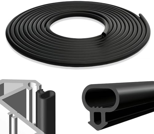 Rayakt 6M UPVC Door & Window Seal Strip, Window Gasket Replacement, Draft Rubber Seal for Entrance Doors, Windproof Draught Proofing, Door Bottom Wind Barrier Strip (6M)