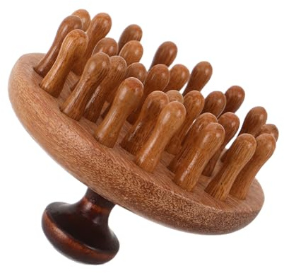 HANABASS Haarbürste aus Drachenphönix Holz mit Runden Stiften Antistatische Kopfhautmassagebürste Ergonomischer Griff Entwirrungsmassagekamm für Trockenes Haar und Haarwachstum