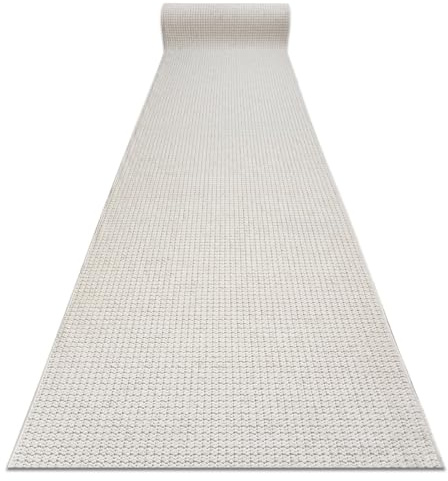 rugsx Teppichläufer Casablanca Loop, weicher Schlingenteppich, strapazierfähig & pflegeleicht, für Wohnzimmer, Schlafzimmer, weiß 100x280 cm