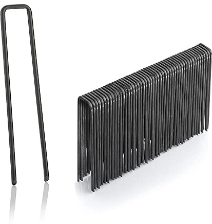 GardenMate 100 Grapas de sujeción de Metal de Alambre de Acero | Longitud 100 mm, Ancho 13 mm, Ø 2,9 mm