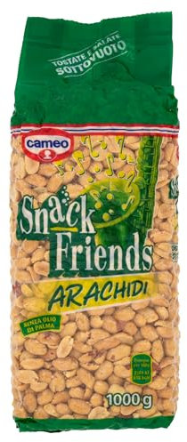 Cameo Snack Friends Arachidi Tostate e Salate, Arachidi Tostate e Salate Confezionate in Busta Sottovuoto per Mantenerne la Croccantezza, Senza Olio di Palma, Vegano, 1 Kg Complessivo