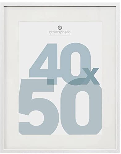 Atmosphera - Cadre photo Manu - bois et verre - blanc - 40x50 cm