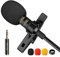 Micrófono de grabación de solapa PoP Voice de 12.8 pies con cabezal único y condensador omnidireccional para Apple iPhone Android y Windows Smartphones Youtube entrevista estudio grabación de vídeo