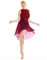 inlzdz Damen Glitzer Pailletten Tanzkleid ärmellos Ballettkleid Rückenfrei Ballettanzug mit Mesh Asymmetrisch Rock Turnanzug Leotard Latein Kleider Weinrot XS