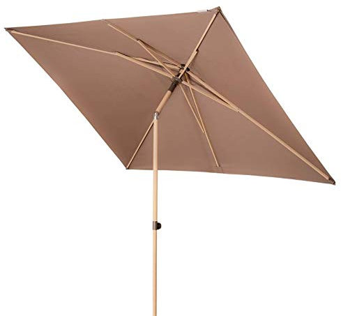 Doppler Sonnenschirm 'Act Wood Push Up', 250 x 200 cm Greige