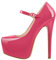 MissHeel Girls High Heels Round Toe Stiletto Platform Court Shoes Evening Mary Jane Peach Pink Size 8