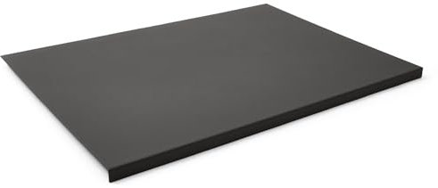 Eglooh - Adamantis - Gewinkelte Schreibtischunterlage echtem Leder Anthrazit Grau cm 70x50 - Modernes Design, Innenseele aus Stahl mit L-geformtem Vorderprofil und rutschfester Boden - Made in Italy