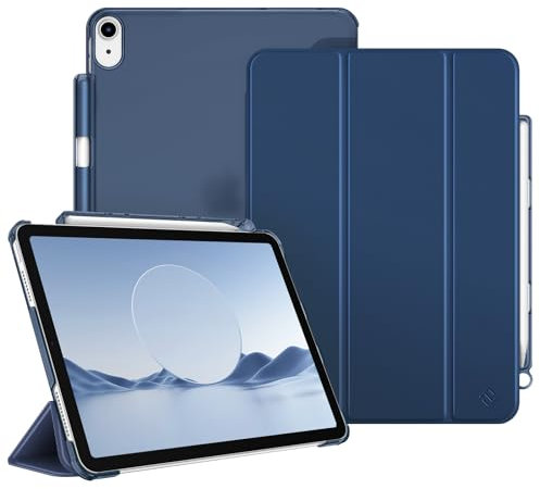 Fintie Funda para iPad Air 11 Pulgadas 2025(M3)/2024(M2), Funda iPad Air 5ª Gen(2022)/4ª Gen(2020) 10.9-Funda Rígida SlimShell con Soporte para lápiz con Auto-Reposo/Activación,Azul Oscuro