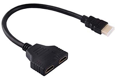 PUSOKEI Adattatore da 1080P HDMI maschio a doppio HDMI femmina per TV HD, cavo splitter da 1 a 2 vie per monitor/proiettore LCD