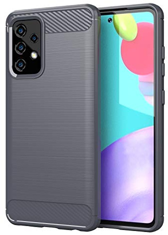 Cadorabo Hülle kompatibel mit Samsung Galaxy A72 4G / 5G Schutzhülle TPU Silikon Case Karbon Optik Slim Kratzfest Weiche Gummi mit Rundumschutz Case Hülle für Galaxy A72 4G / 5G in Grau