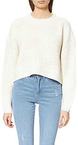 Urban Classics Women's Ladies Wide Oversize Sweater Sweatshirt, whitesand, 4XL