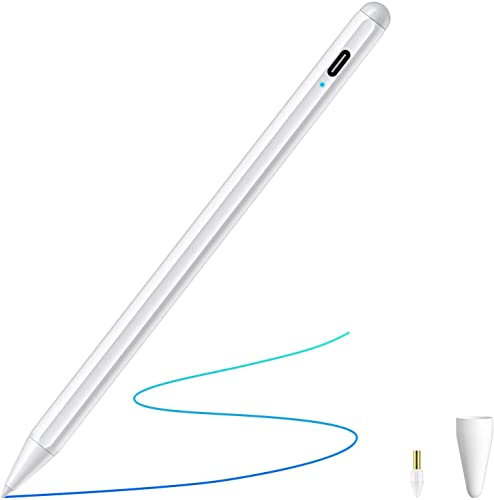 Penna stilo per iPad 2018-2021, ad alta precisione per iPad con palma rifiutata, punta fine da 1,0 mm, pennino magnetico compatibile con iPad 6/7/8/Air 4th/3rd/Mini 5th/Pro 11/12.9 3/4/5th