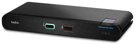 Belkin Universal 2nd Gen Secure KVM Switch, 2-Port Single Head No CAC - 2 Computer(s) - 1 Local User(s) - 3840 x 2160-4 x USBHDMI - Desktop, Under TableDisplayPort - TAA Compliant