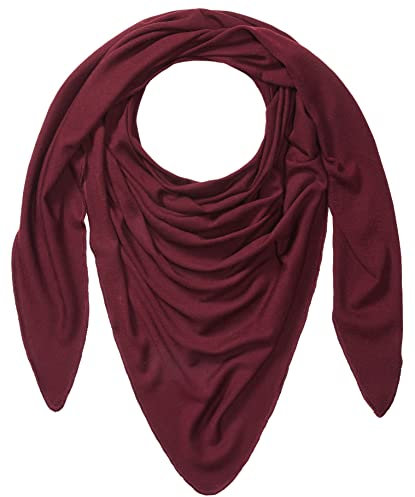 Enter the Complex® Schal Damen, Dreieckstuch, Halstuch, 100% Merino Wolle, 240 x 100 cm, Bordeaux