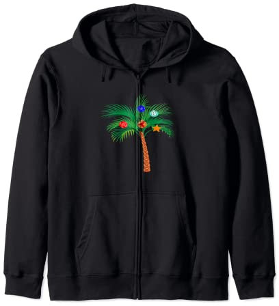 Décorations de Noël Palmier hawaïen Famille tropicale Sweat à Capuche