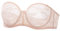 DOBREVA Femme Soutien Gorge sans Bretelles Grande Taille avec Armature Bandeau Transparent Rose Abricot 85G