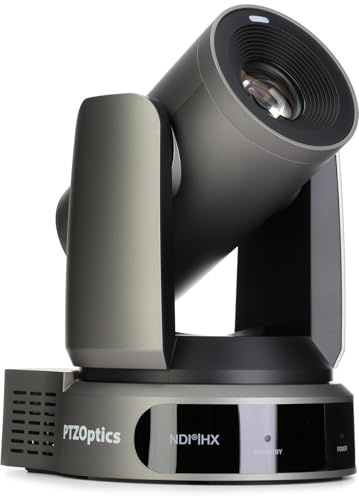 PTZOptics Move 4K 30x Auto-Tracking PTZ Camera with Built-in Tally Light, 3D Noise Reduction, and Advanced White Balance Modes (Gray) | 4K PTZ camera with auto-tracking, NDI|HX and PoE+ for broadcasting, live streaming and conferencing