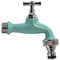 S&M 590221 Grifo de jardín regulable ½” azul aguamarina con toma automática para manguera COLORTAPS