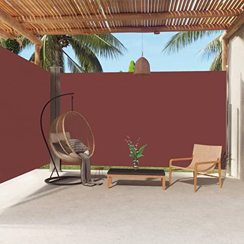 ZEYUAN Seitenmarkise Ausziehbar, Windschutz, Seitenmarkise, Sichtschutz Ausziehbar, Seitenwandmarkiese, Braun 220x600 cm