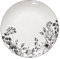 Lot De 6 Assiettes Plate white Floral - Blanc/noir - D 27 Cm