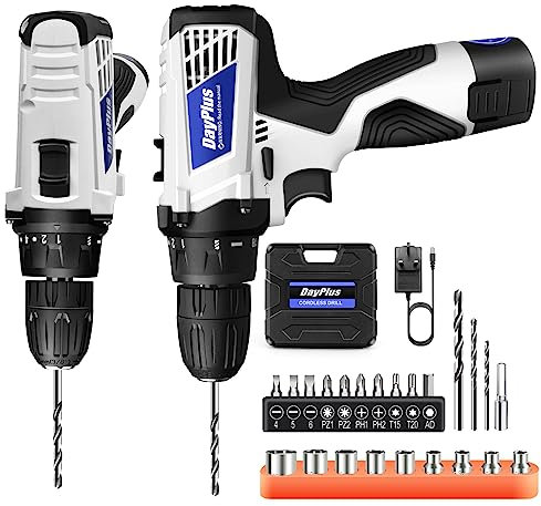 Trapano avvitatore elettrico senza fili con batteria 1300 mAh e caricatore rapido, trapano avvitatore elettrico senza fili con lampada da lavoro a LED, 18 + 1 impostazioni di coppia, coppia massima 45