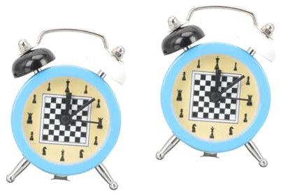 Warmhm 2stücke Mini Alarm Clock Batteriebetriebene Tischuhr Für Schachspiele Kompakte Runde Form Zufällige Farbe Für Schlafzimmer Und Büro Praktischer Schachtimer Ohne Batterie