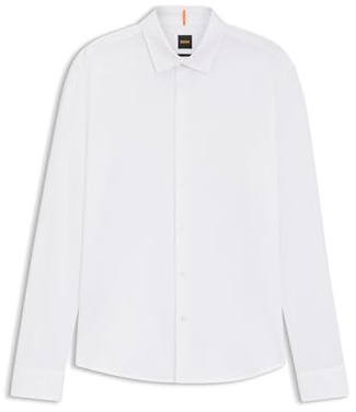 BOSS Herren Mysoft 2 Slim-Fit Hemd aus Baumwoll-Jersey mit Logo-Stickerei