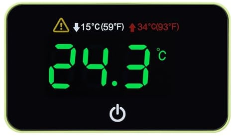 Digitales Aquarium-Thermometer LED-Anzeige Aufsteckbares Aquarium-Thermometer Standard HI/LO-Alarm Schnurloser Aquarium-Temperatursensor mit LED-Touchscreen (AT2)