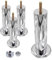 SKIR'CO Lot de 4 pieds de meubles de 12 cm de hauteur, pieds en métal chromé brillant, pieds de canapé ronds, pieds d'armoire M8, écrous inclus