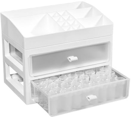 Ideen mit Herz Contenitore per pietre e accessori per diamond painting | Organizer per ordinare | Scatola per sistemi di immagazzinaggio | Dimensioni: 26 cm x 18 cm x 20,8 cm | Valigetta fai da te per