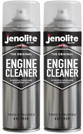 JENOLITE Limpiador de motor en aerosol | Spray limpiador y desengrasante para motor | 2x500 ml | Disuelve la grasa, el aceite y la suciedad sin dejar residuos | No conductor y no corrosivo