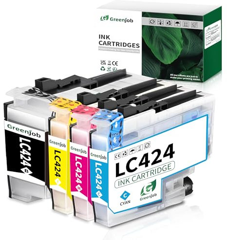Greenjob LC424 Patronen Value Pack Kompatibel für Druckerpatronen Brother LC-424 LC-424VAL Multipack für Brother DCP-J1200W DCP-J1200WE (1 Schwarz, 1 Cyan, 1 Magenta, 1 Gelb, 4 Pack)