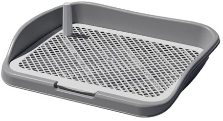 Sharplace Support de Pipi de Toilette pour Chien, Plateau de Pot pour Chien, grilles d'entraînement, Plateau à litière pour Animaux de Compagnie, Tapis, Gris