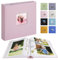 Leinen Fotoalbum Einsteckalbum mit 100 Seiten, Klein Fotoalbum zum Einstecken Fasst 200 Fotos im Format 10x15 Horizontal oder 100 Fotos im Format 13x18 Vertikal (klassisches Rosa)