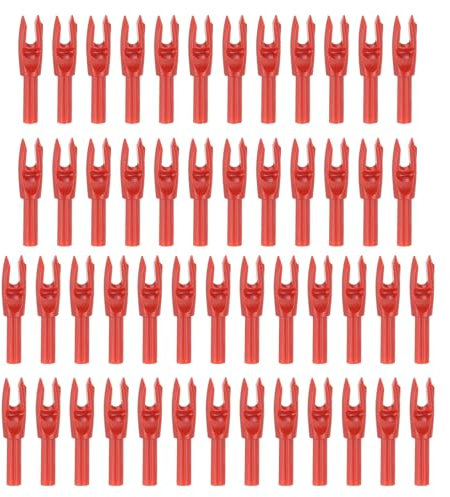 PATIKIL Bogenschießnocken 4,2 mm 0,165, 50 Stück Pfeil Nocken Kunststoff Einsetzbare Pfeilnocken Ersatzteile für Jagdpfeile Recurvebogen Compound Bogen, Rot