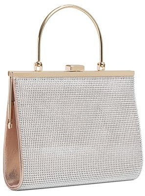 Michelle Moon- Pochette Donna Elegante Beige per Matrimoni, Feste ed Eventi | Clutch Donna Cerimonia, Ideale come Borsa Elegante Donna Cerimonia con Strass ; Borsa a Mano Donna per Occasioni Speciali
