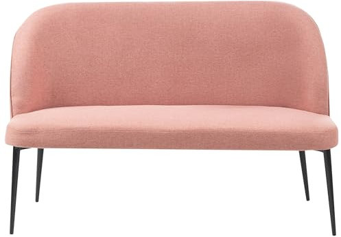 Beliani Modernes 2-Sitzer Küchensofa Stoff rosa Metallbeine schwarz Osby