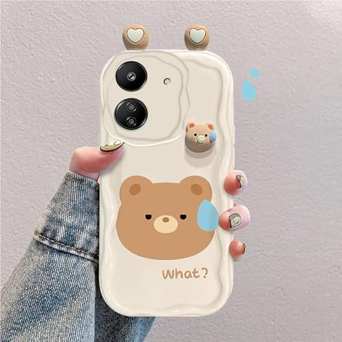 3D Cartoon Hülle Kompatibel mit Xiaomi Poco C65/Redmi 13C-4G Süßes Stoßfestes und Stylisches Silikon Cover