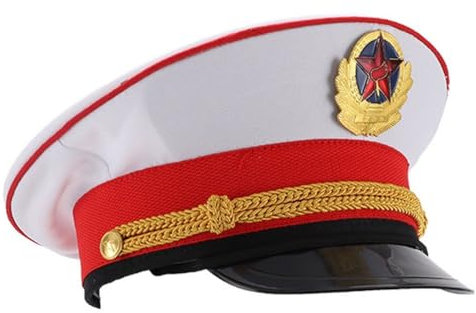 Keuyeo Militärhut, Verstellbar, Militär-Armee-Kappe, Schirmmütze, Offiziershut Für Matrose, Marine, Marine, Admiral, Halloween, Cosplay, Kostümzubehör