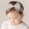 Baby Mädchen Stirnbänder Weiß Dehnbare Stirnband DoppelspitzeSpitzebowknot-Haarband Weich Baby Hairband Nylon Neugeboren Haarschmuck Babygeschenke für Neugeborene