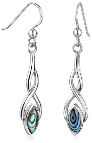 MATERIA by Matthias Wagner Abalone Ohrhänger keltisch - 925 Sterling Silber Perlmutt grün SO-124