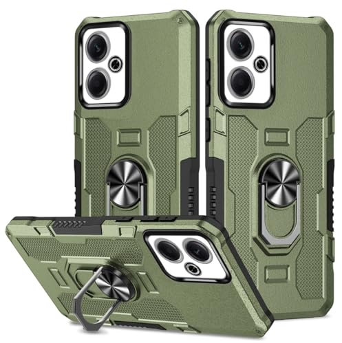 Sidande Funda para Redmi 13 4G Case, 2404ARN45A Funda con Soporte Integrado y Montaje magnético para Coche. Protección Anti-Golpes y para la cámara. Funda Protectora para Xiaomi Redmi 13 4G Verde