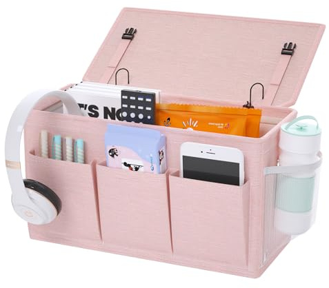 Bedside Caddy Storage Organizer for Bed Rails, Bed Caddy with 6 Pockets