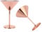 Jwthee ﻿Martini Glasses Set of 2, 220ml Stainless Steel Martini Glasses Machine Washable Unbreakable Metal Martini Glasses with Stem Rose Gold Elegant Cocktail Glasses for Bar